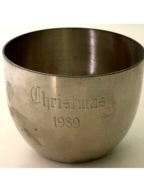 Vintage Kirk Stieff Pewter Jefferson Cup P50 Personalized 1989  2.5" x 3"